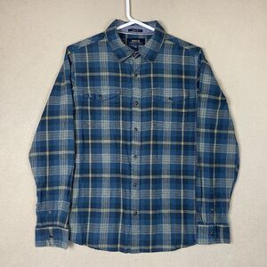 Roark Button Up Shirt Adult Small Blue Plaid‎ Long Sleeve Casual Outdoor Mens